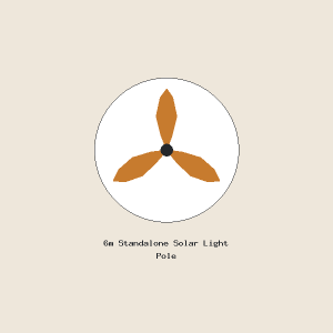 6m Standalone Solar Light Pole